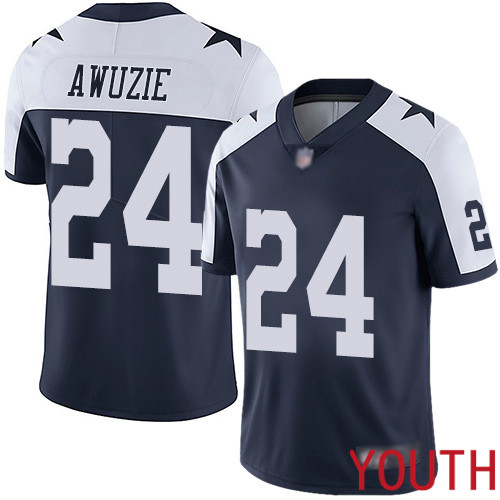 Youth Dallas Cowboys Limited Navy Blue Chidobe Awuzie Alternate 24 Vapor Untouchable Throwback NFL Jersey